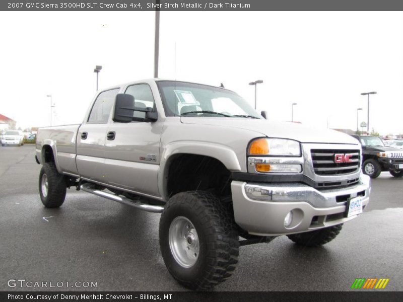 Silver Birch Metallic / Dark Titanium 2007 GMC Sierra 3500HD SLT Crew Cab 4x4