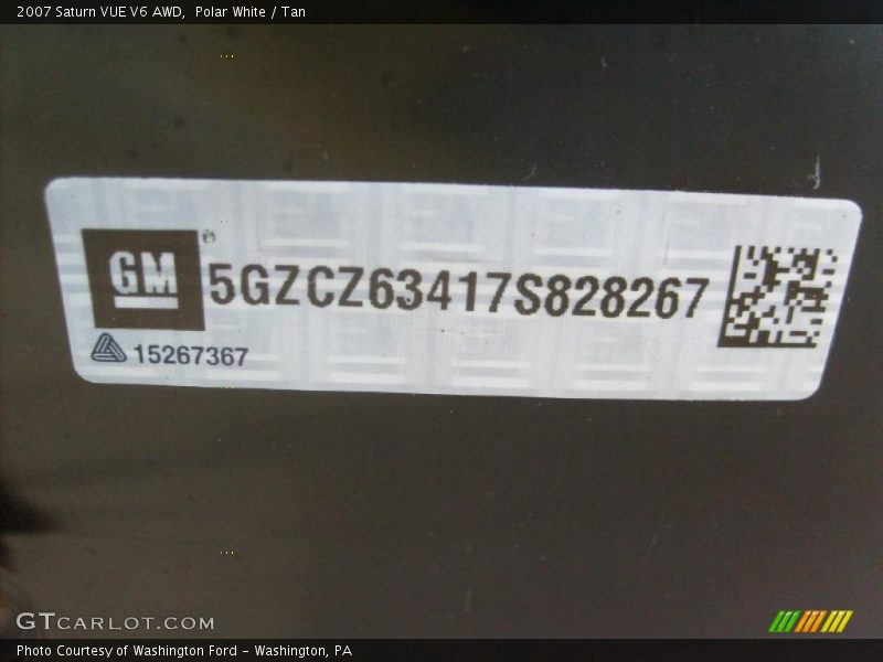 Polar White / Tan 2007 Saturn VUE V6 AWD