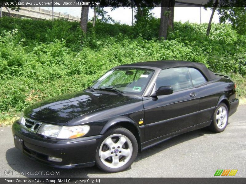 Black / Medium Grey 2000 Saab 9-3 SE Convertible