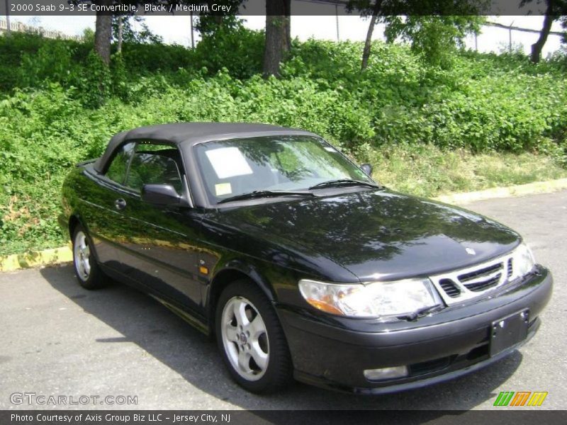 Black / Medium Grey 2000 Saab 9-3 SE Convertible