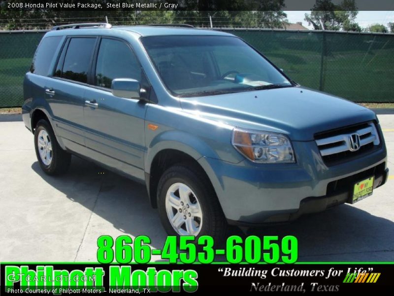 Steel Blue Metallic / Gray 2008 Honda Pilot Value Package