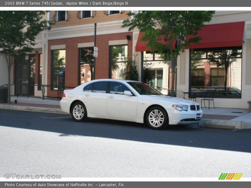 Alpine White / Dark Beige/Beige III 2003 BMW 7 Series 745i Sedan