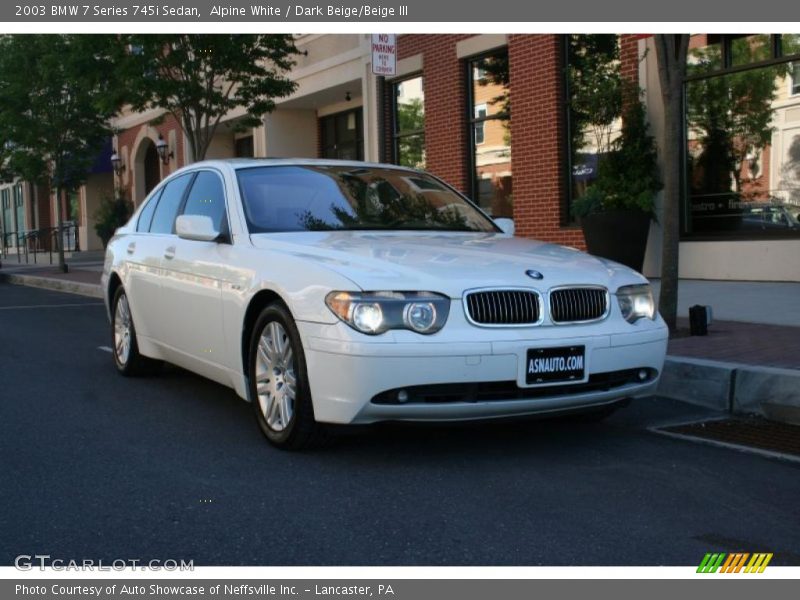 Alpine White / Dark Beige/Beige III 2003 BMW 7 Series 745i Sedan