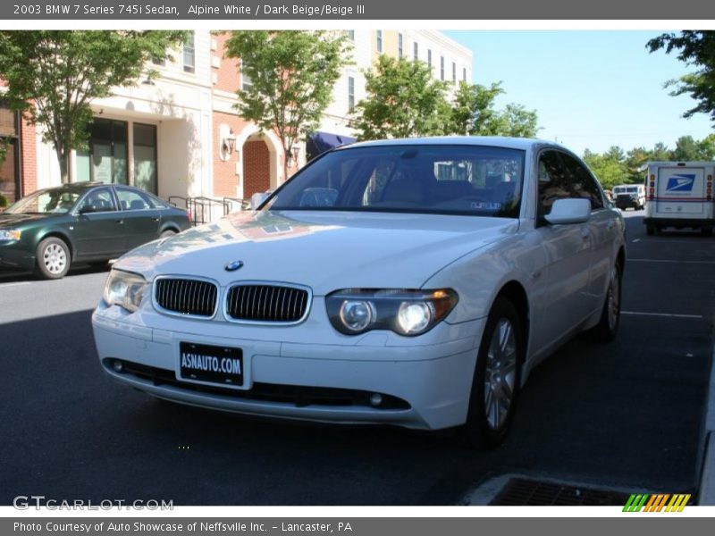 Alpine White / Dark Beige/Beige III 2003 BMW 7 Series 745i Sedan