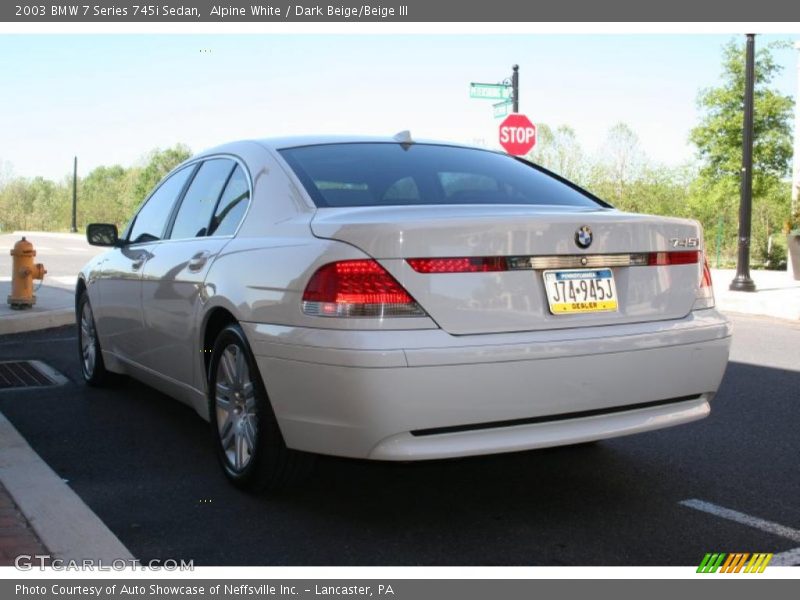 Alpine White / Dark Beige/Beige III 2003 BMW 7 Series 745i Sedan
