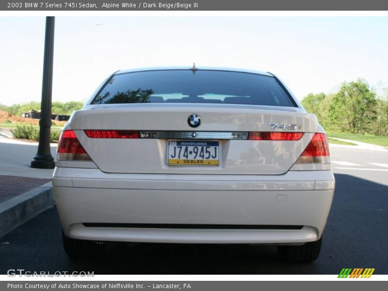 Alpine White / Dark Beige/Beige III 2003 BMW 7 Series 745i Sedan