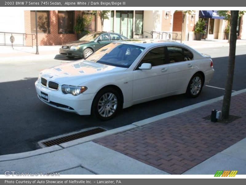 Alpine White / Dark Beige/Beige III 2003 BMW 7 Series 745i Sedan