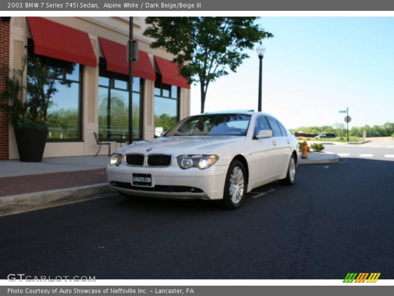 Alpine White / Dark Beige/Beige III 2003 BMW 7 Series 745i Sedan