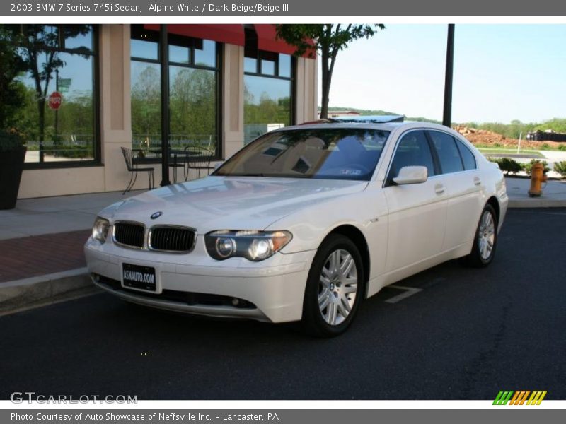 Alpine White / Dark Beige/Beige III 2003 BMW 7 Series 745i Sedan
