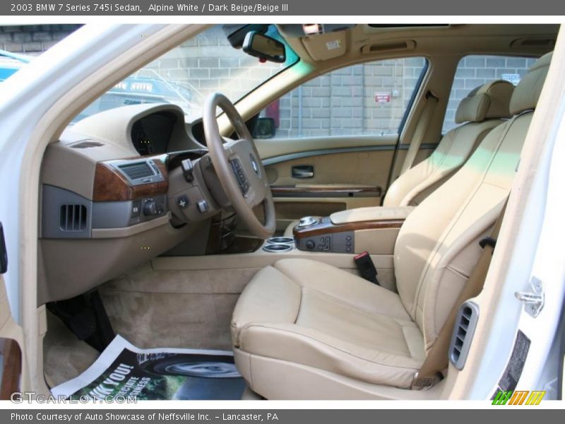 Alpine White / Dark Beige/Beige III 2003 BMW 7 Series 745i Sedan