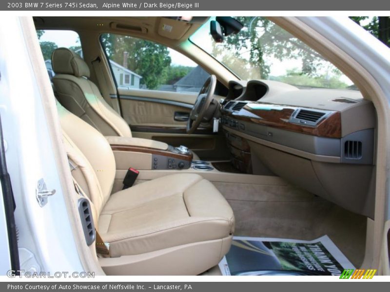 Alpine White / Dark Beige/Beige III 2003 BMW 7 Series 745i Sedan