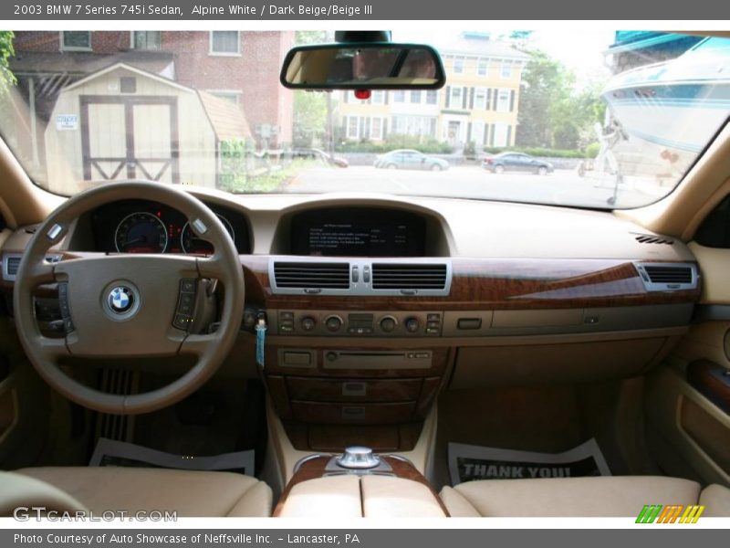 Alpine White / Dark Beige/Beige III 2003 BMW 7 Series 745i Sedan