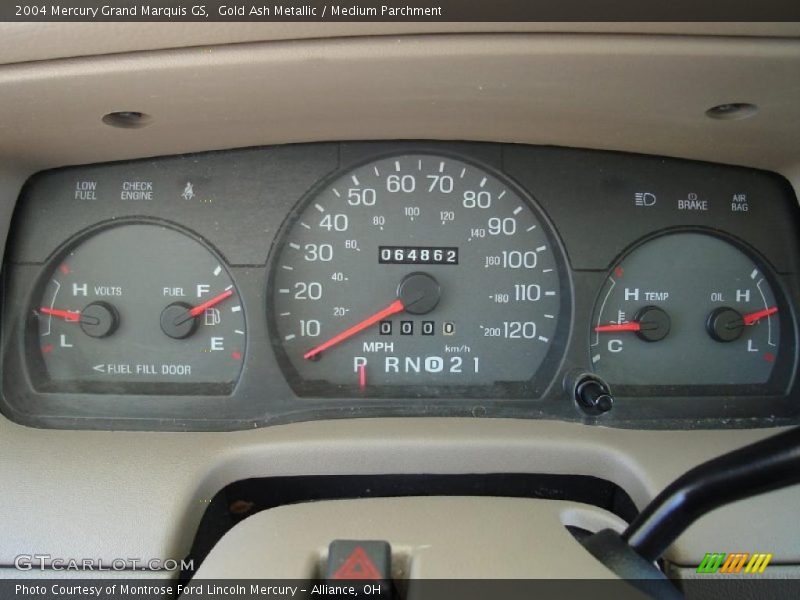Gold Ash Metallic / Medium Parchment 2004 Mercury Grand Marquis GS