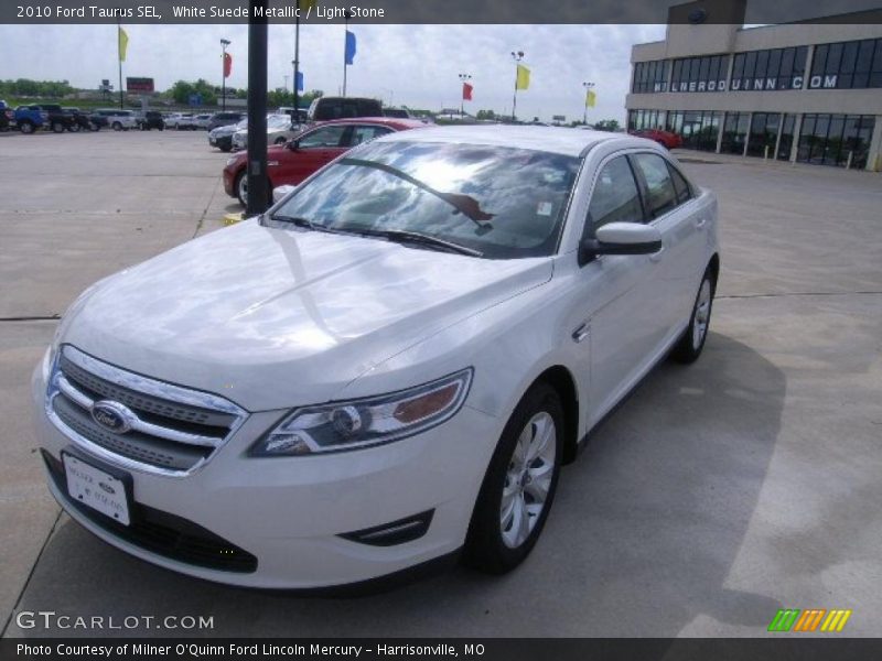 White Suede Metallic / Light Stone 2010 Ford Taurus SEL