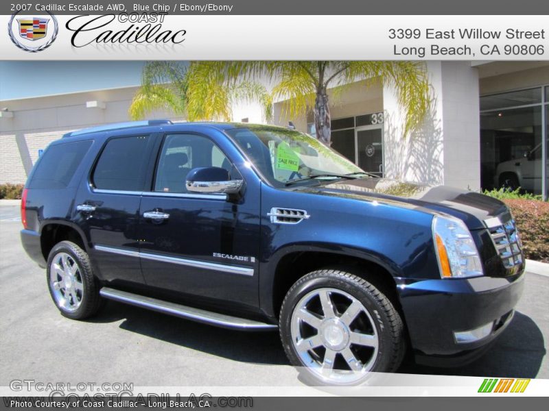 Blue Chip / Ebony/Ebony 2007 Cadillac Escalade AWD