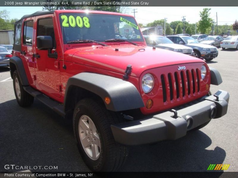 Flame Red / Dark Slate Gray/Med Slate Gray 2008 Jeep Wrangler Unlimited X 4x4