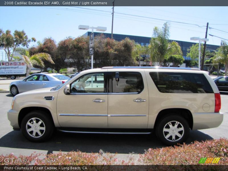 Gold Mist / Light Cashmere 2008 Cadillac Escalade ESV AWD