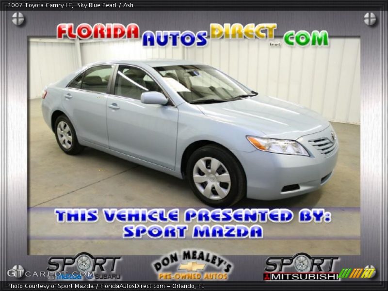 Sky Blue Pearl / Ash 2007 Toyota Camry LE