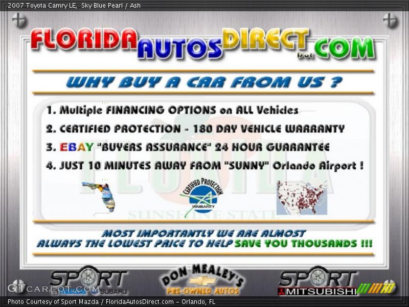 Sky Blue Pearl / Ash 2007 Toyota Camry LE