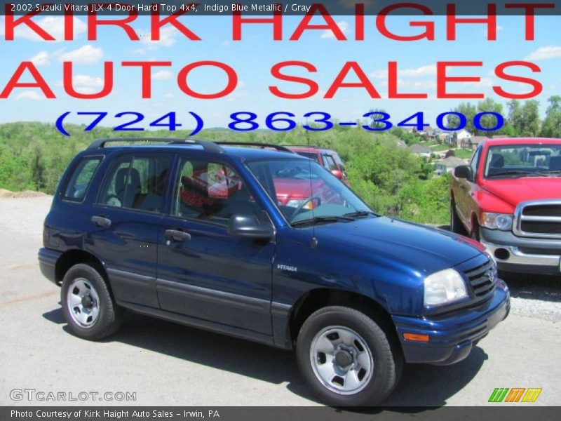 Indigo Blue Metallic / Gray 2002 Suzuki Vitara JLX 4 Door Hard Top 4x4