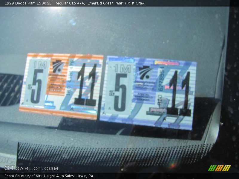 Emerald Green Pearl / Mist Gray 1999 Dodge Ram 1500 SLT Regular Cab 4x4