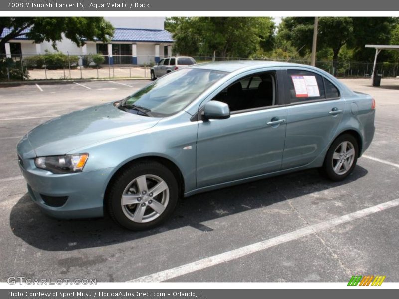 Aqua Metallic / Black 2008 Mitsubishi Lancer ES