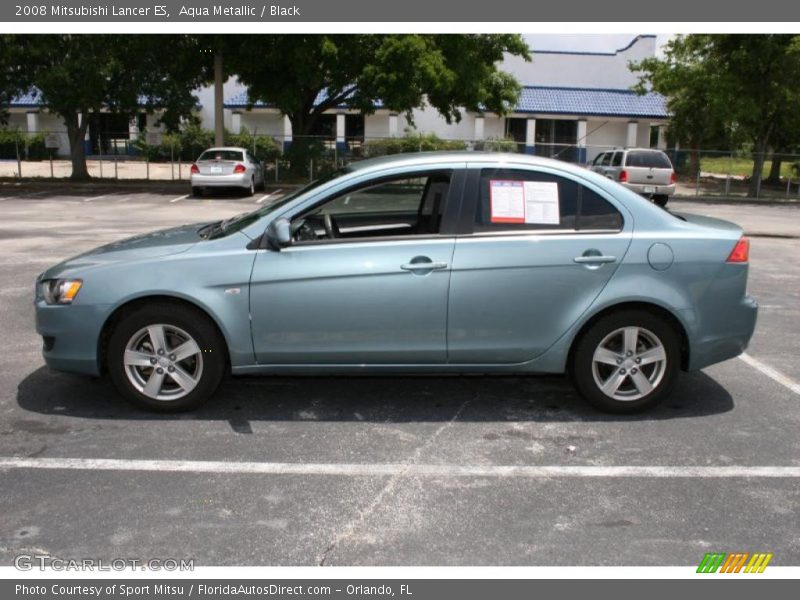 Aqua Metallic / Black 2008 Mitsubishi Lancer ES