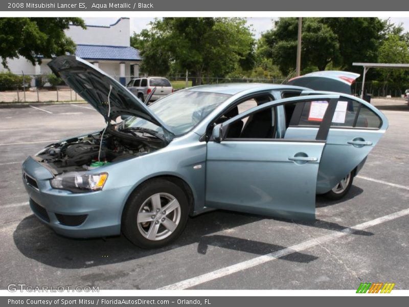 Aqua Metallic / Black 2008 Mitsubishi Lancer ES