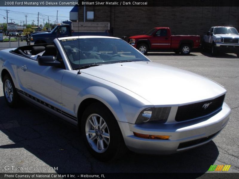 Brilliant Silver Metallic / Dark Charcoal 2008 Ford Mustang V6 Deluxe Convertible