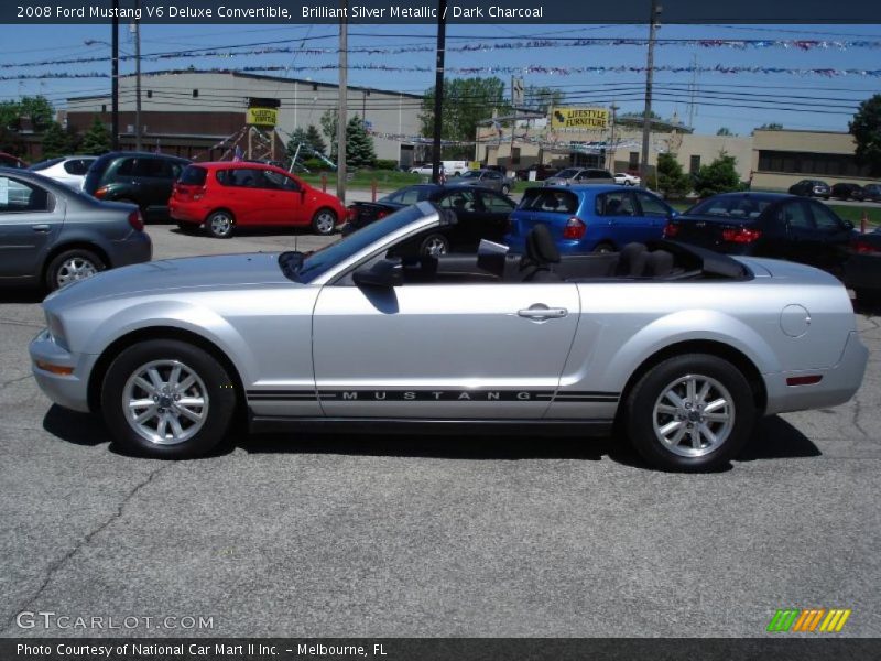 Brilliant Silver Metallic / Dark Charcoal 2008 Ford Mustang V6 Deluxe Convertible