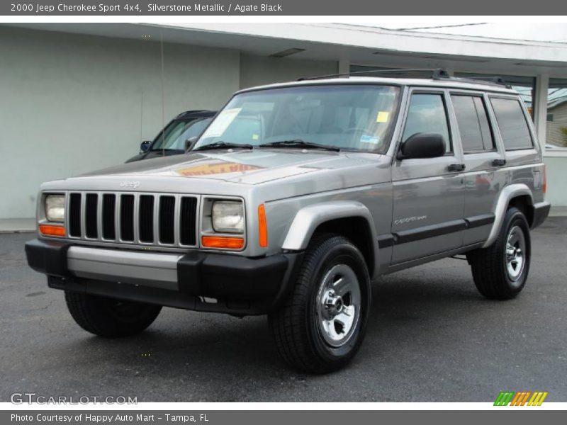 Silverstone Metallic / Agate Black 2000 Jeep Cherokee Sport 4x4