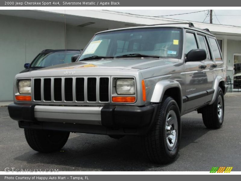 Silverstone Metallic / Agate Black 2000 Jeep Cherokee Sport 4x4