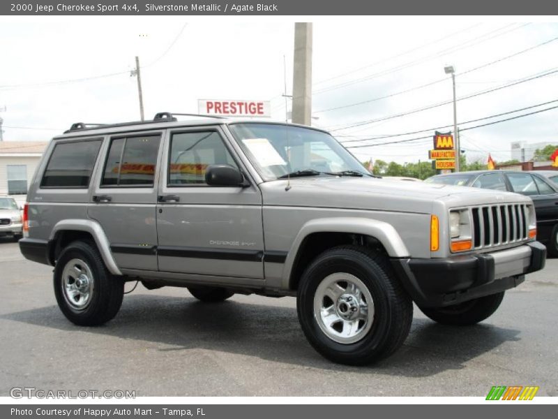 Silverstone Metallic / Agate Black 2000 Jeep Cherokee Sport 4x4