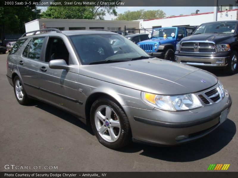 Steel Grey Metallic / Charcoal Gray 2003 Saab 9-5 Arc Sport Wagon