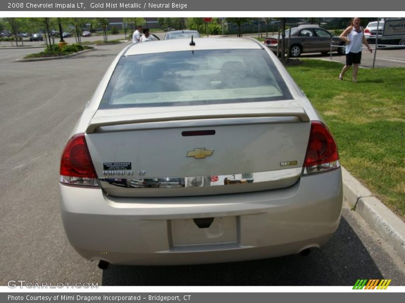 Gold Mist Metallic / Neutral Beige 2008 Chevrolet Impala LT