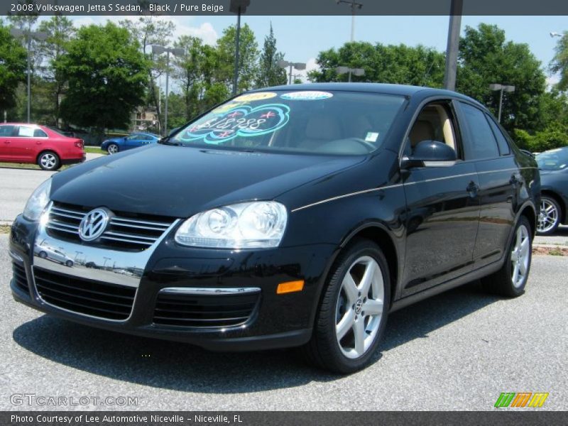 Black / Pure Beige 2008 Volkswagen Jetta S Sedan