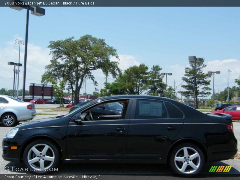 Black / Pure Beige 2008 Volkswagen Jetta S Sedan