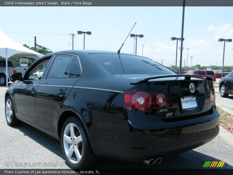 Black / Pure Beige 2008 Volkswagen Jetta S Sedan
