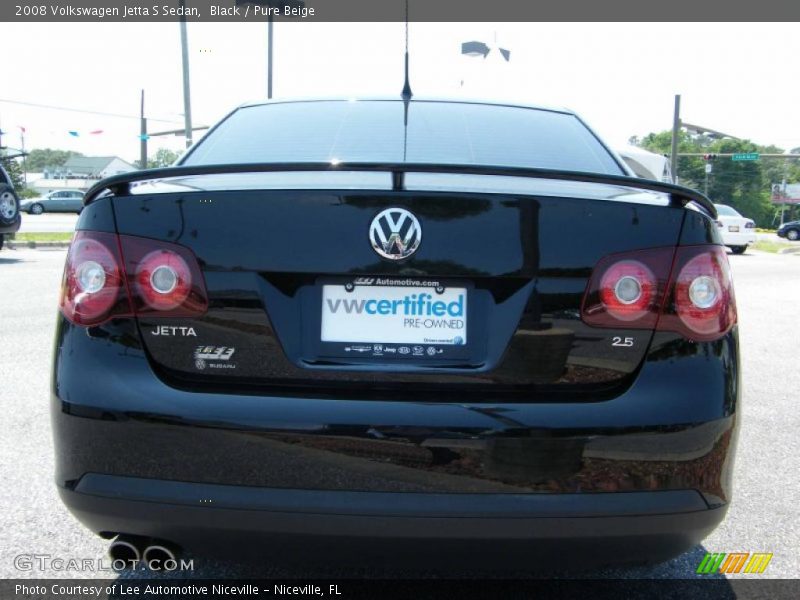 Black / Pure Beige 2008 Volkswagen Jetta S Sedan
