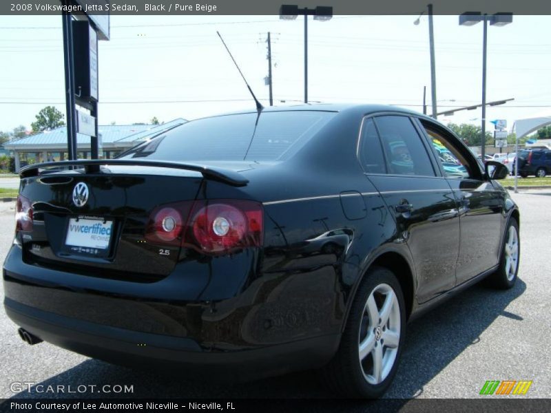Black / Pure Beige 2008 Volkswagen Jetta S Sedan