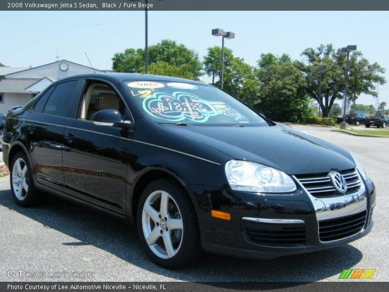 Black / Pure Beige 2008 Volkswagen Jetta S Sedan