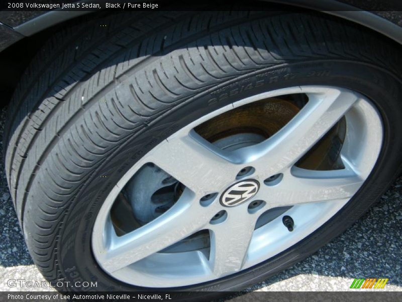 Black / Pure Beige 2008 Volkswagen Jetta S Sedan