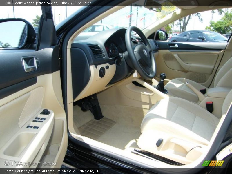 Black / Pure Beige 2008 Volkswagen Jetta S Sedan