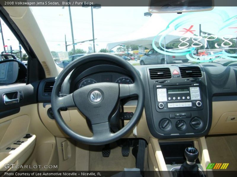 Black / Pure Beige 2008 Volkswagen Jetta S Sedan