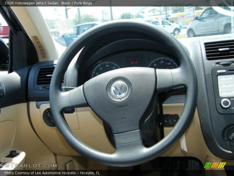 Black / Pure Beige 2008 Volkswagen Jetta S Sedan