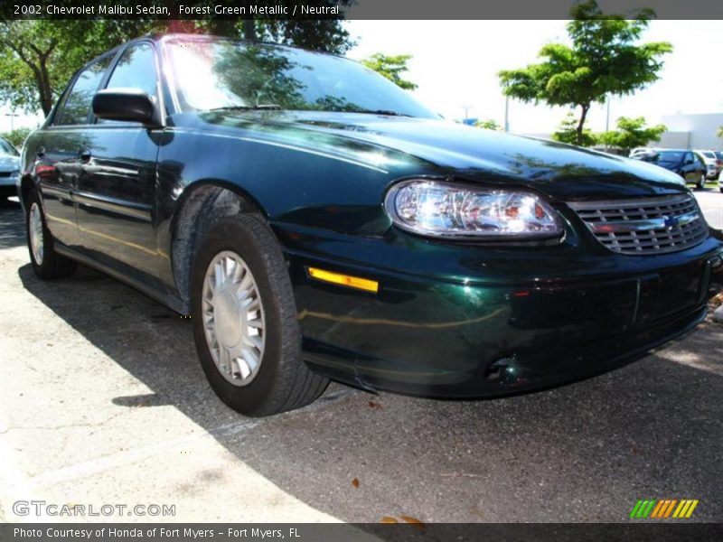 Forest Green Metallic / Neutral 2002 Chevrolet Malibu Sedan