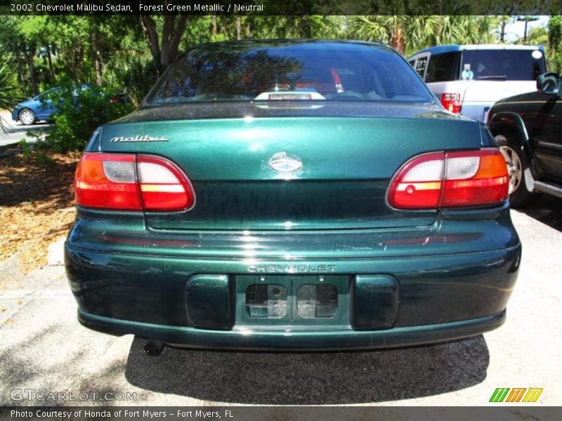 Forest Green Metallic / Neutral 2002 Chevrolet Malibu Sedan