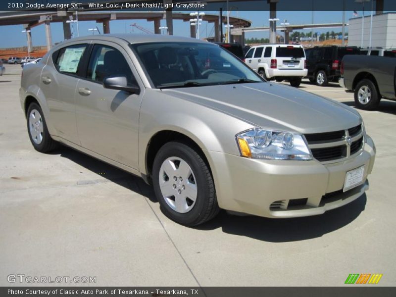 White Gold / Dark Khaki/Light Graystone 2010 Dodge Avenger SXT