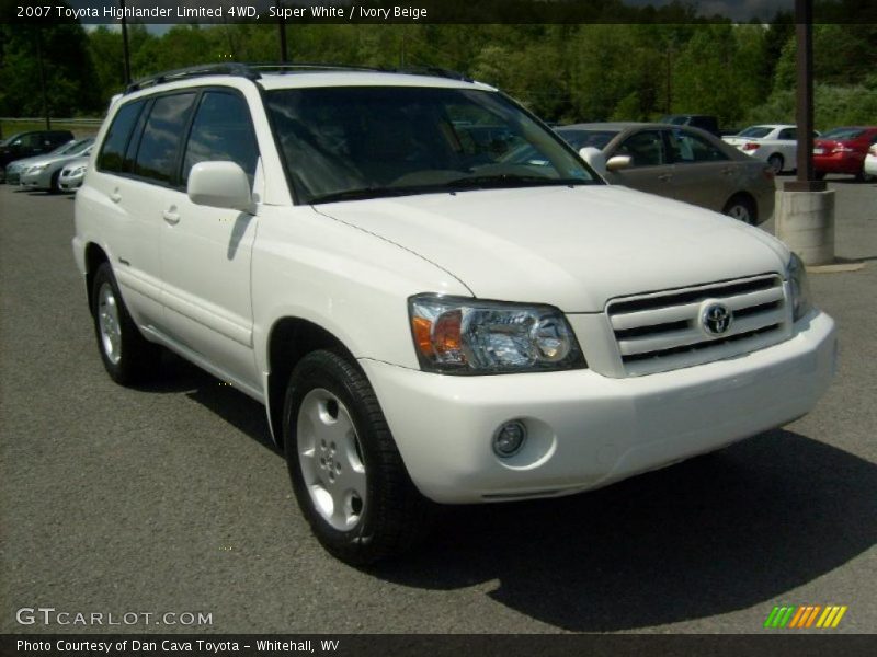 Super White / Ivory Beige 2007 Toyota Highlander Limited 4WD