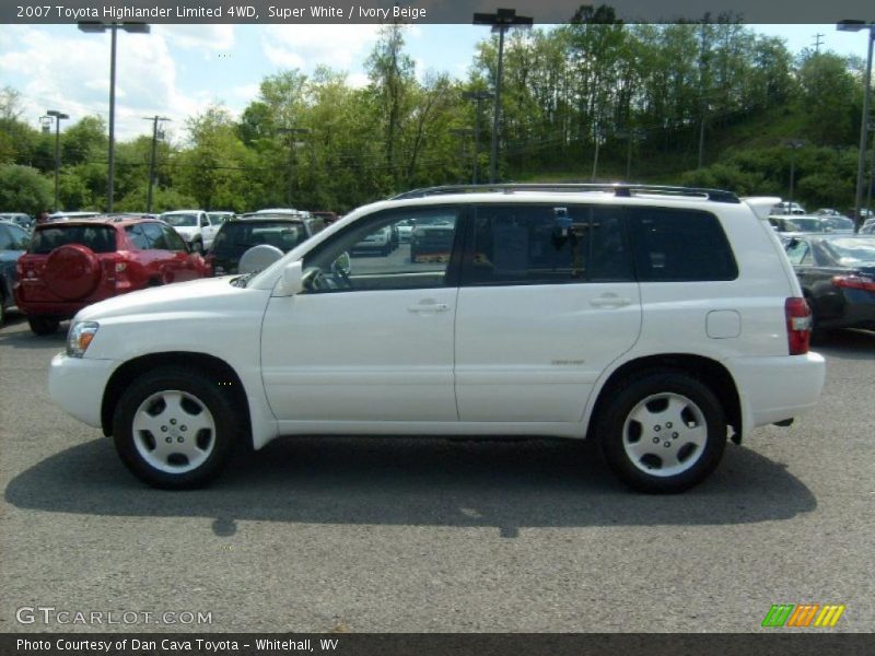 Super White / Ivory Beige 2007 Toyota Highlander Limited 4WD